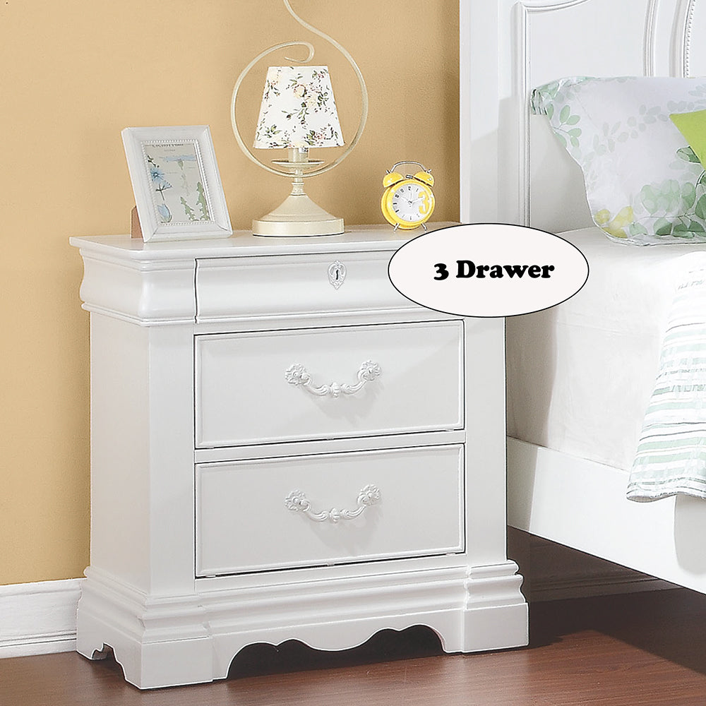 Estrella Youth Nightstand in White - Ornate Home