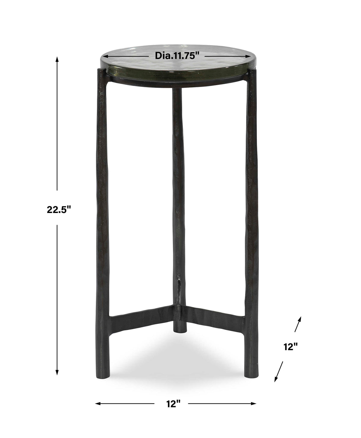 Eternity Black Iron & Glass Accent Table - Ornate Home