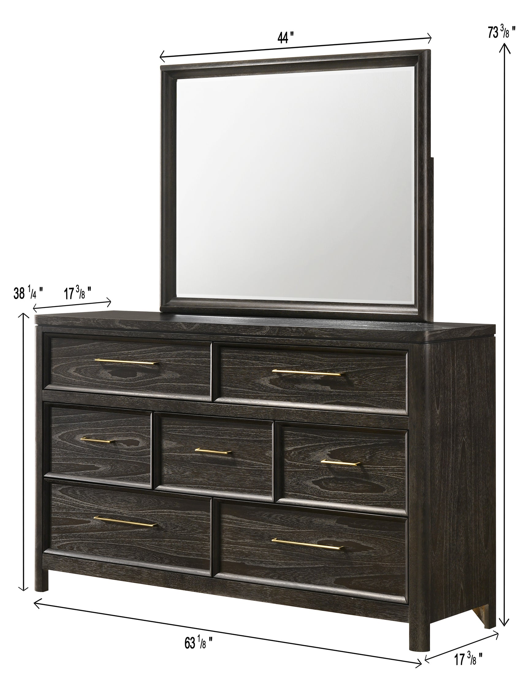 Ethel Dark Brown Dresser Mirror - Ornate Home