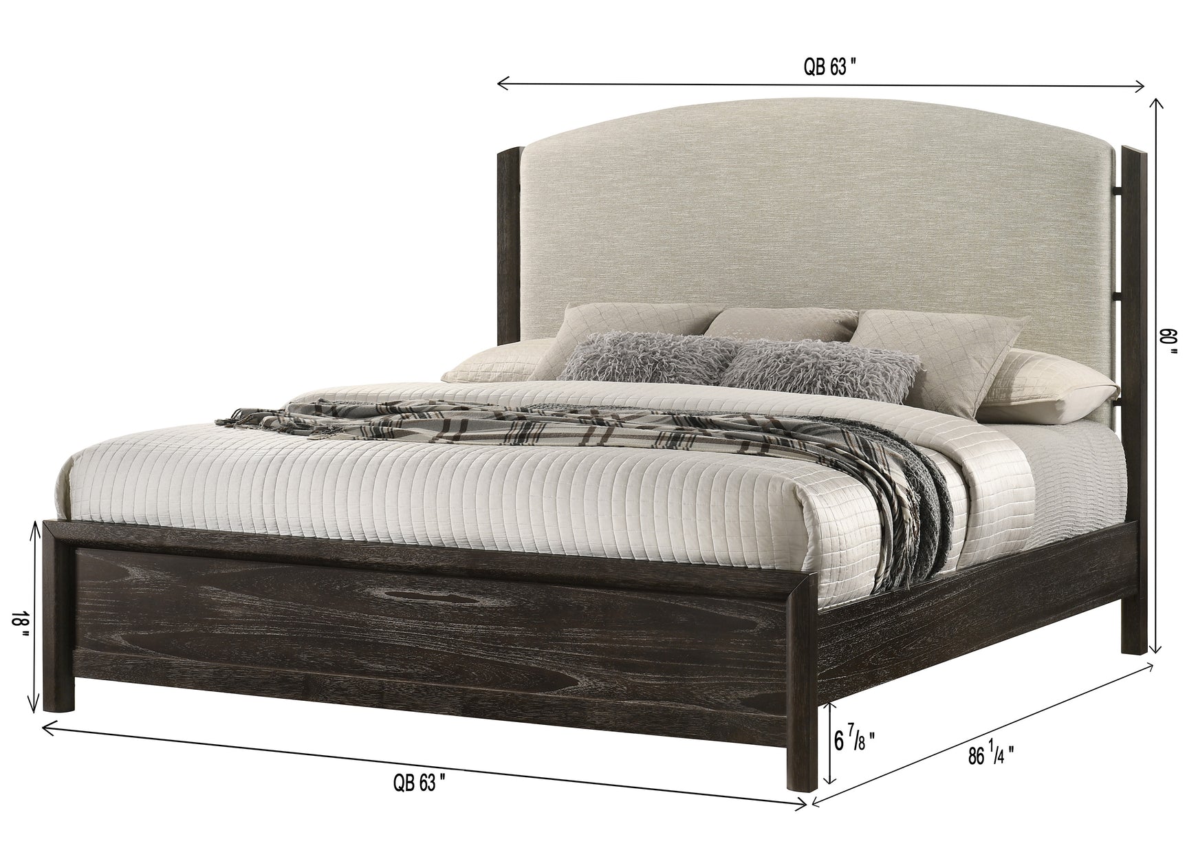 Ethel Dark Brown Queen Panel Bed - Ornate Home