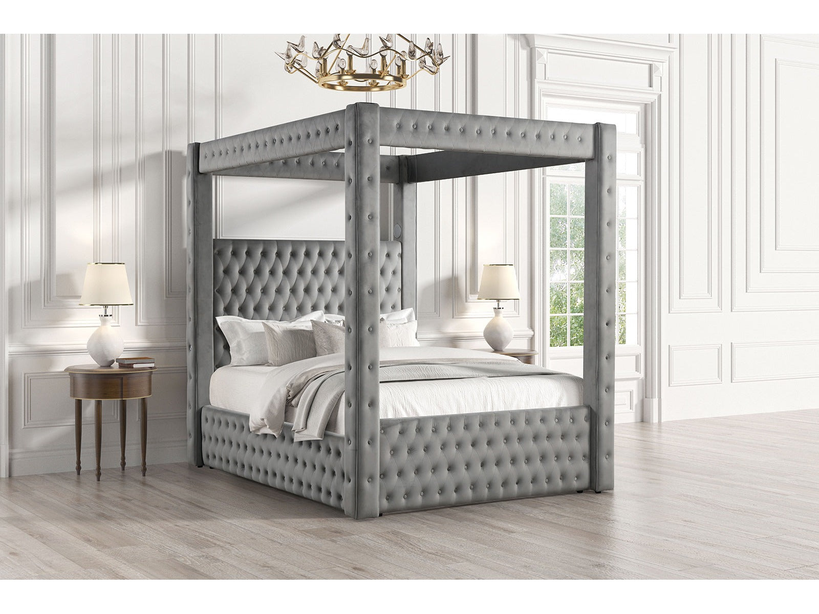 Etherea Gray Queen Bed - Ornate Home