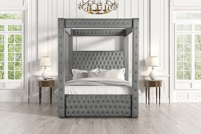 Etherea Gray Eastern King Bed - Ornate Home