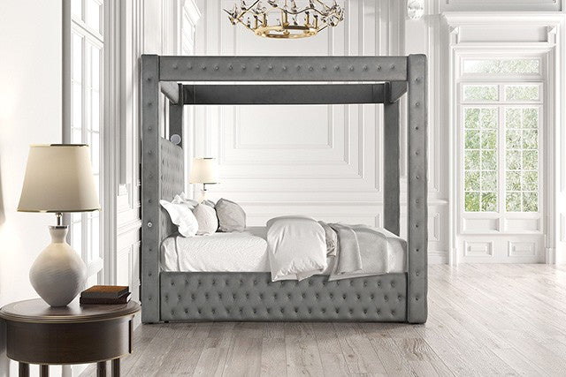 Etherea Gray Eastern King Bed - Ornate Home