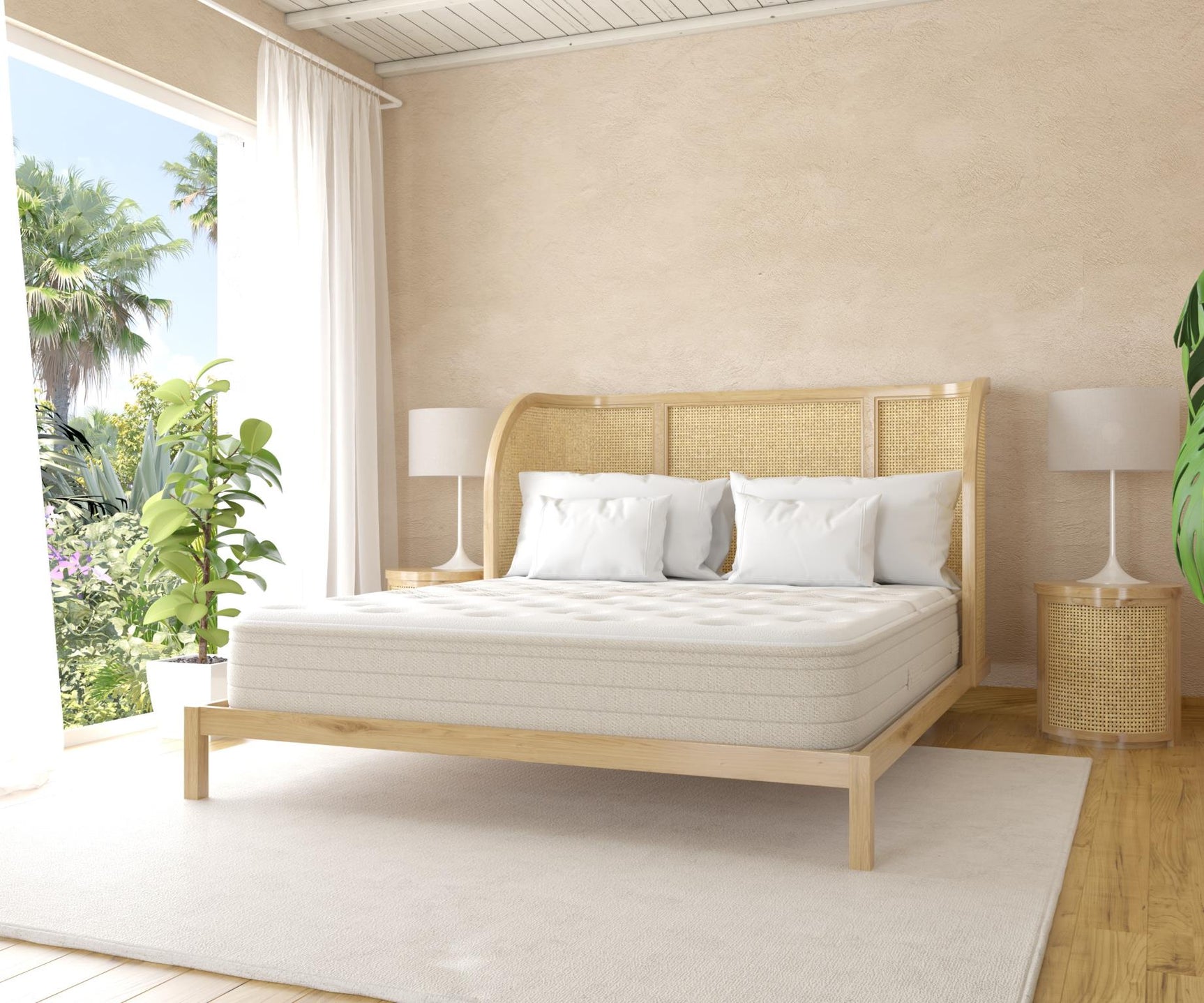 Ethos Cove Hybrid 13" Firm Beige&White Twin Mattress - Ornate Home