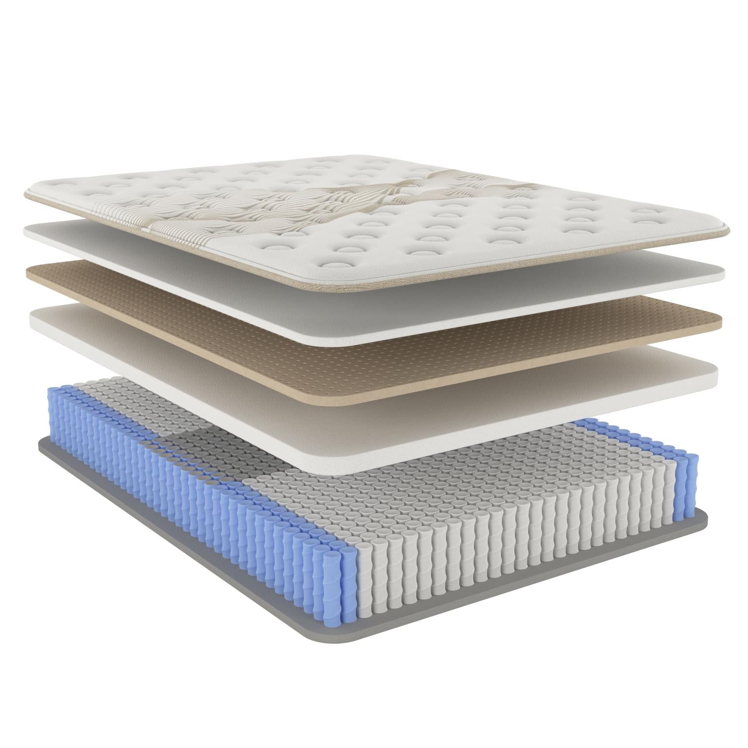 Ethos Cove Hybrid 13" Firm Beige&White Twin XL Mattress - Ornate Home