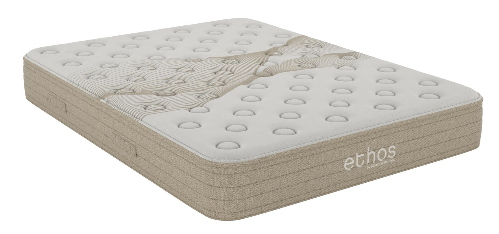 Ethos Cove Hybrid 13" Firm Beige&White Twin Mattress - Ornate Home