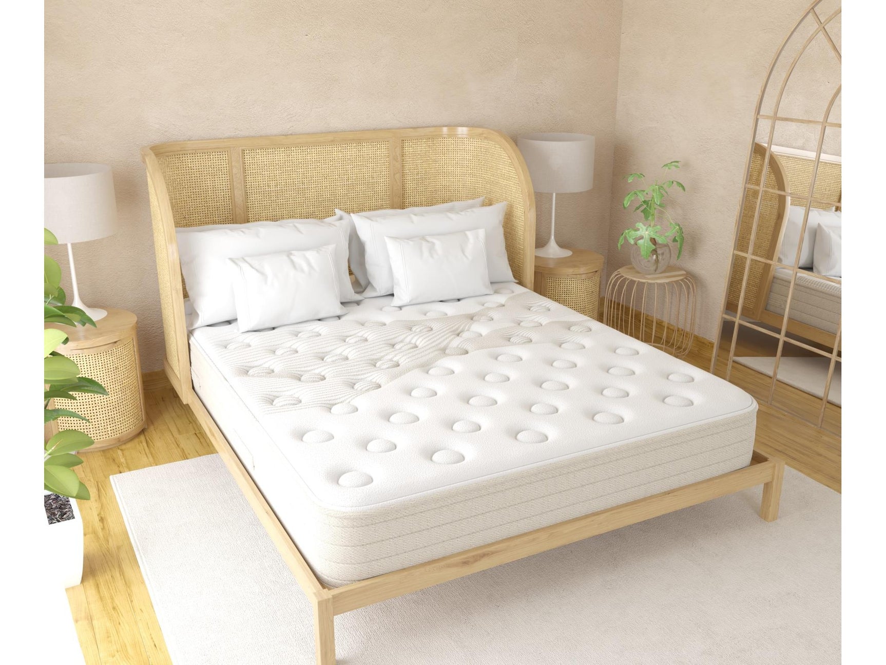 Ethos Cove Hybrid 13" Firm Beige&White Twin Mattress - Ornate Home