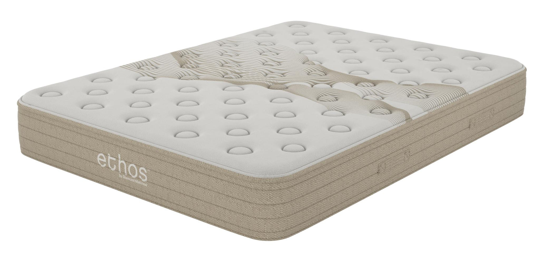 Ethos Cove Hybrid 13" Firm Beige&White Twin Mattress - Ornate Home