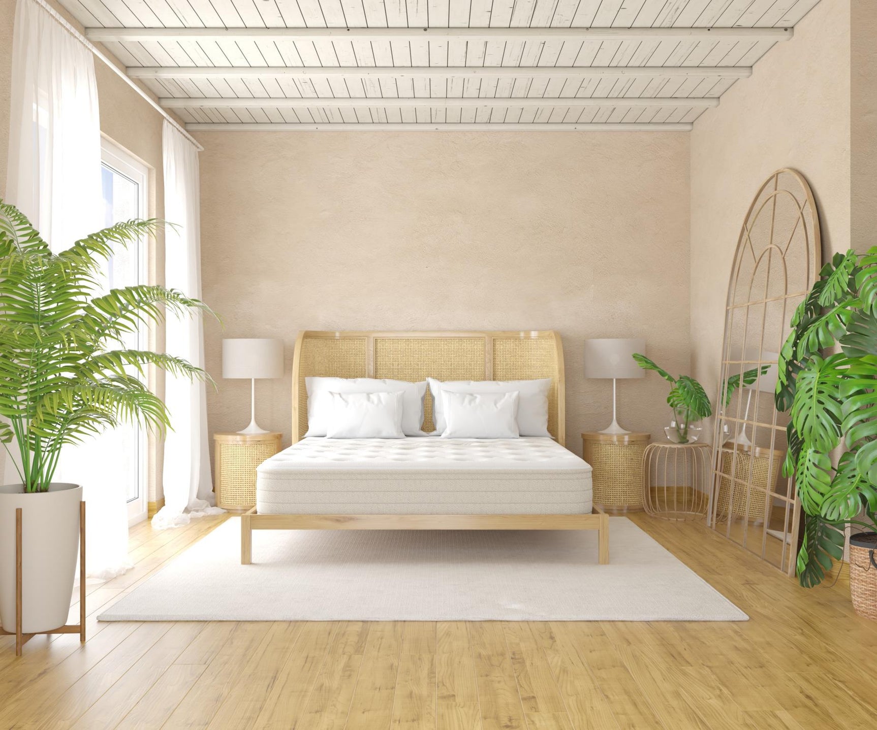 Ethos Cove Hybrid 13" Firm Beige&White Twin Mattress - Ornate Home