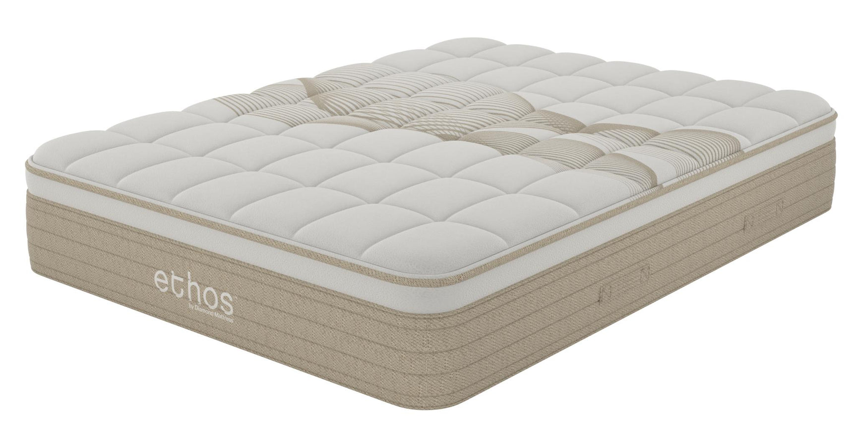 Ethos Natural Hybrid 14.5" Firm Beige&White Twin Mattress - Ornate Home