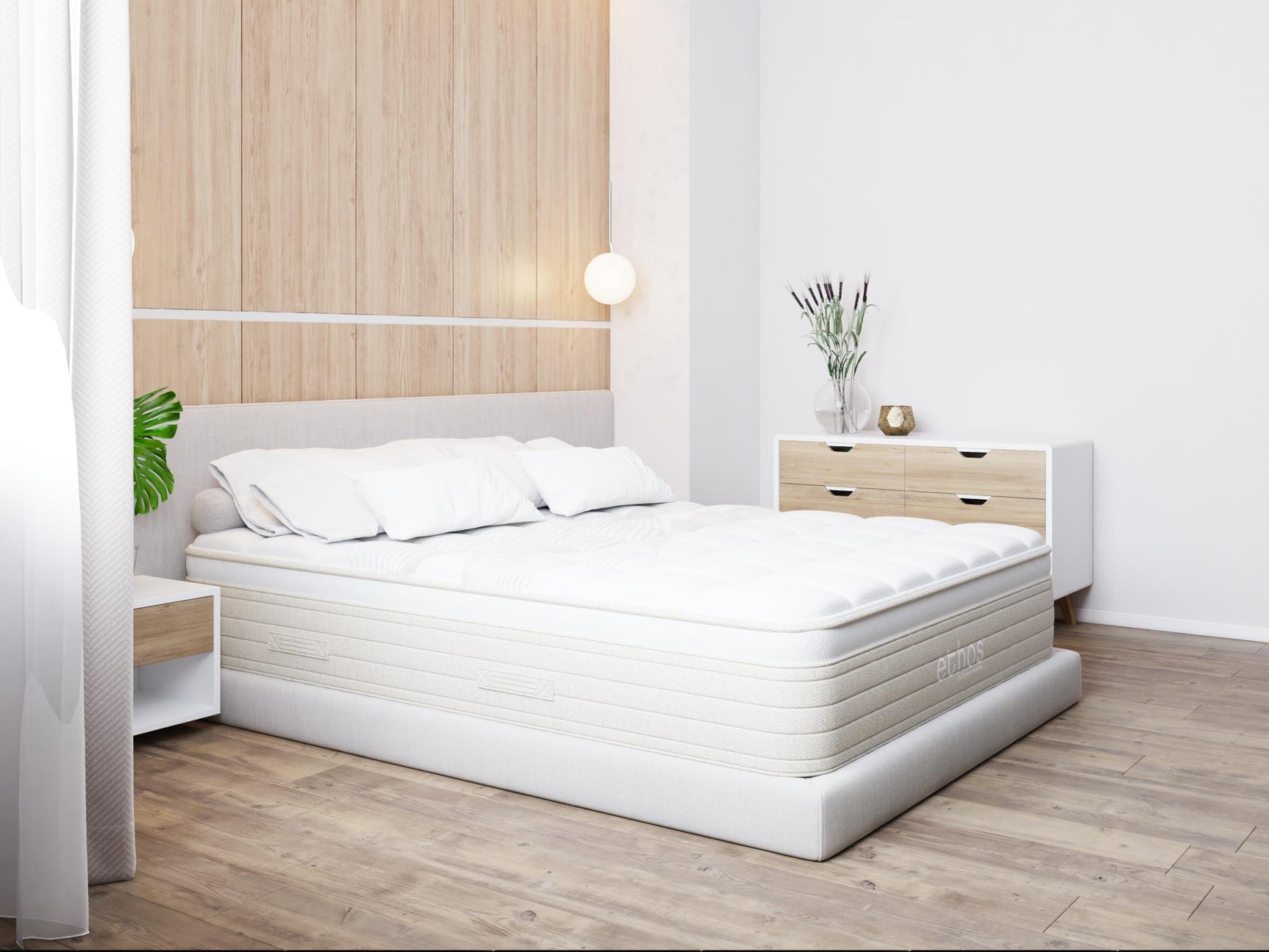 Ethos Natural Hybrid 14.5" Firm Beige&White Twin XL Mattress - Ornate Home