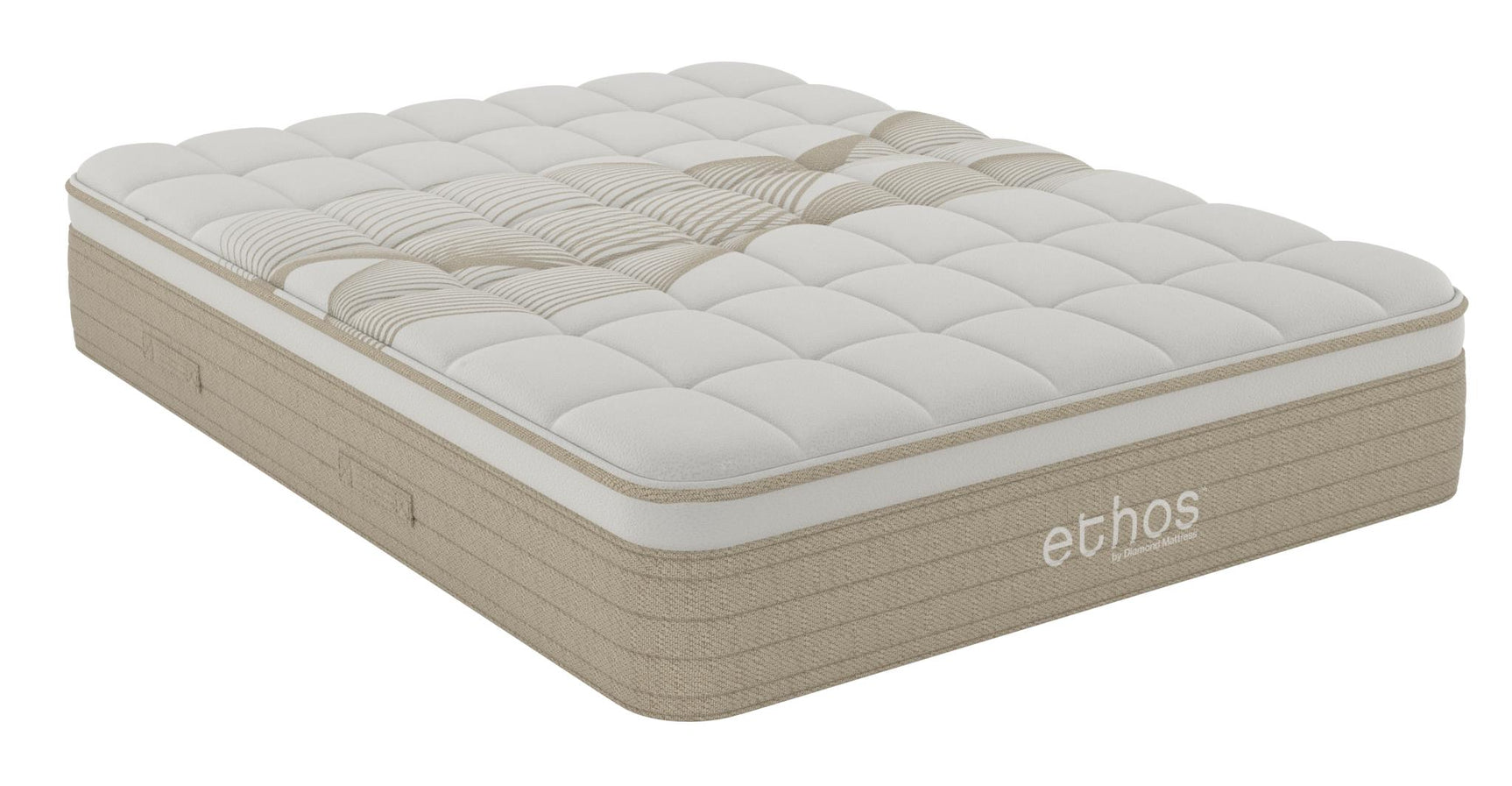 Ethos Natural Hybrid 14.5" Firm Beige&White Twin Mattress - Ornate Home