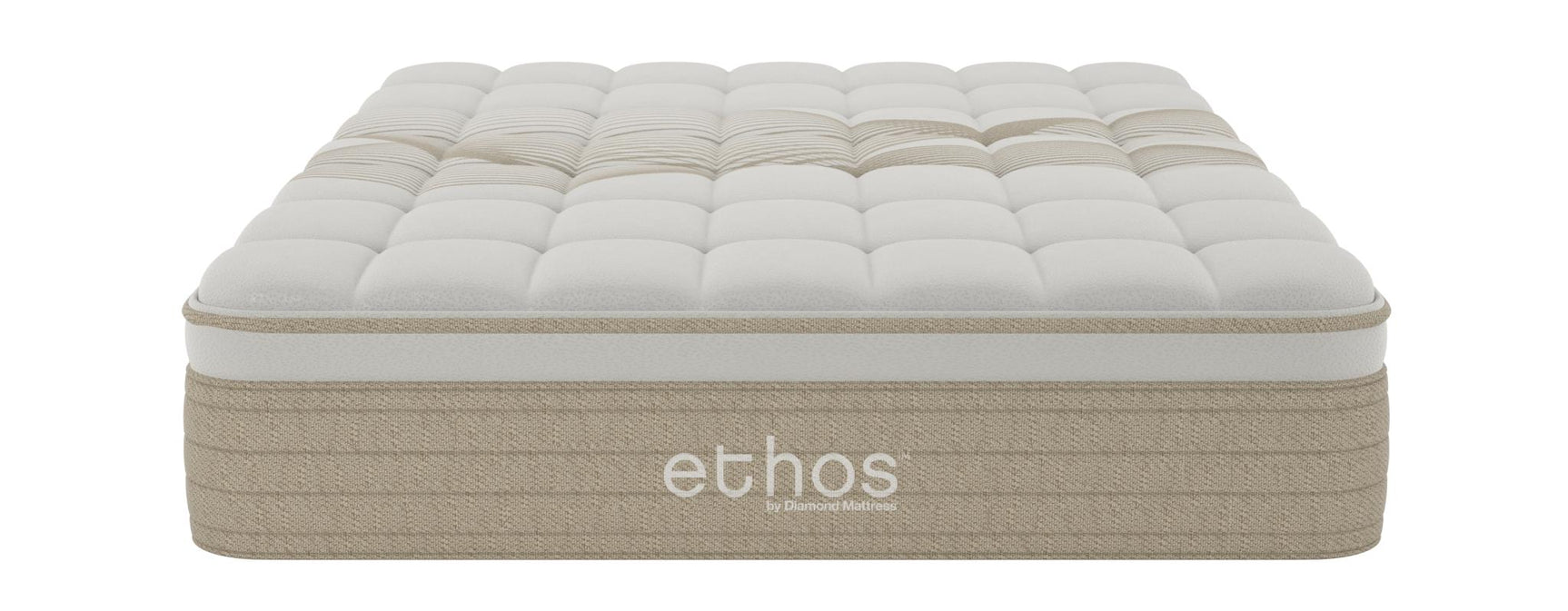 Ethos Natural Hybrid 14.5" Firm Beige&White Twin Mattress - Ornate Home