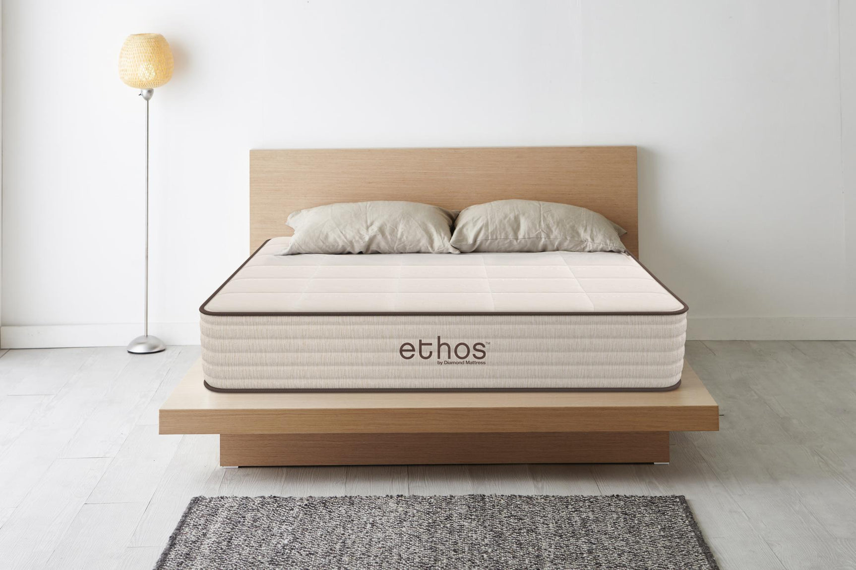 Ethos Organic Hybrid 12" Medium Grey&White Twin XL Mattress - Ornate Home