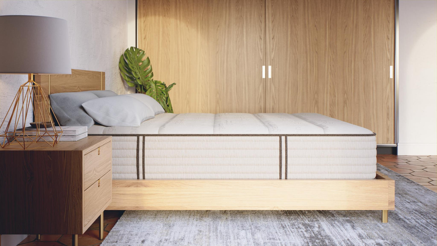 Ethos Organic Hybrid 12" Medium Grey&White Twin Mattress - Ornate Home