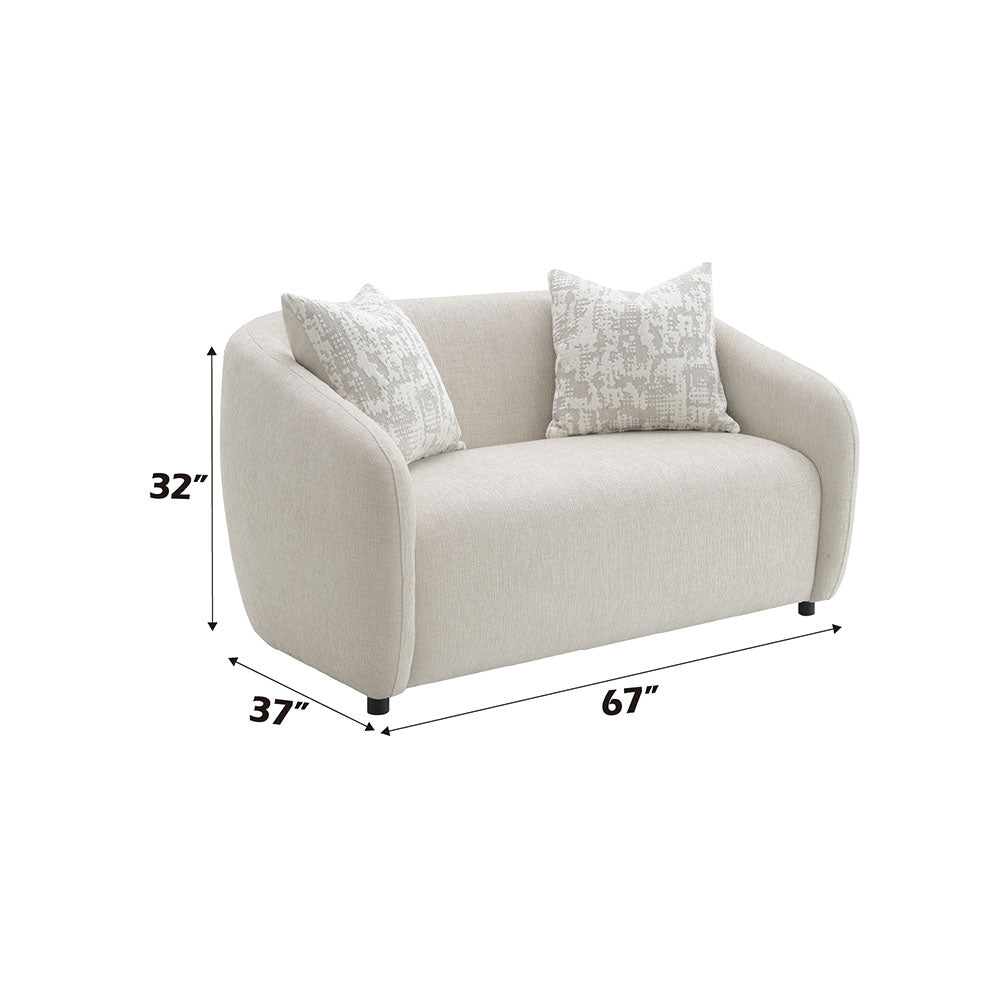 Etienne Beige Loveseat W/3 Pillows - Ornate Home
