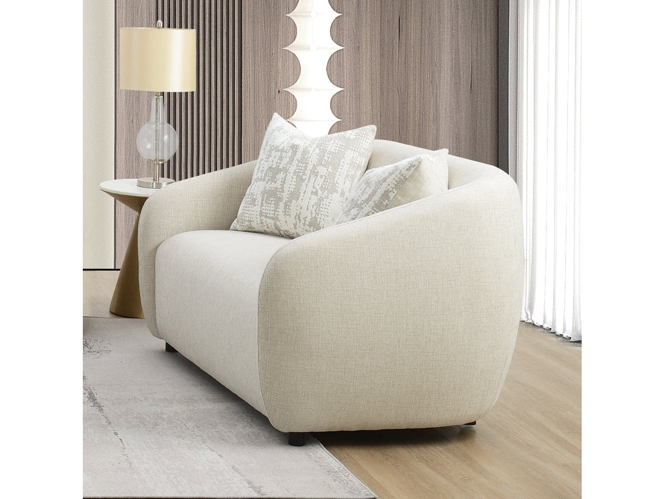 Etienne Beige Loveseat W/3 Pillows - Ornate Home