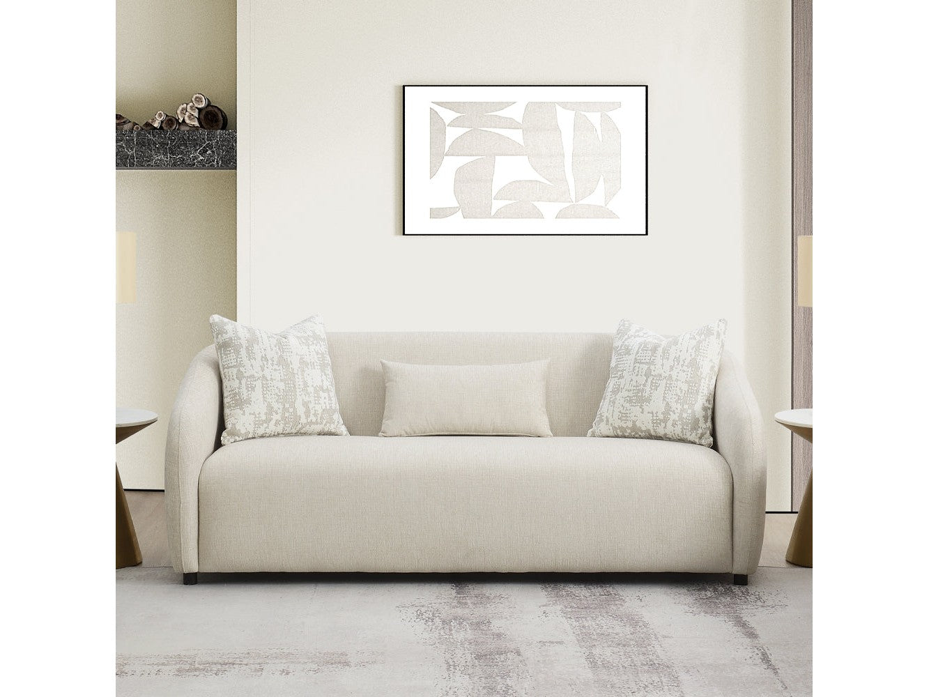 Etienne Beige Sofa W/3 Pillows - Ornate Home