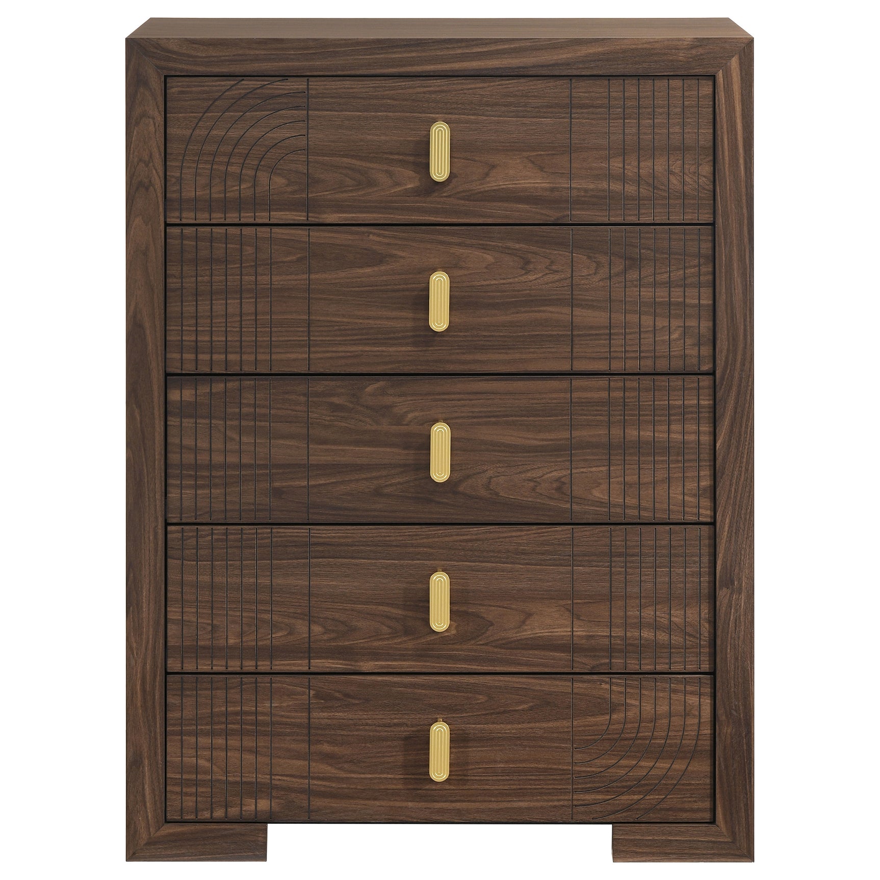 Etienne Walnut 5-drawer Bedroom Chest Of Drawers - Ornate Home