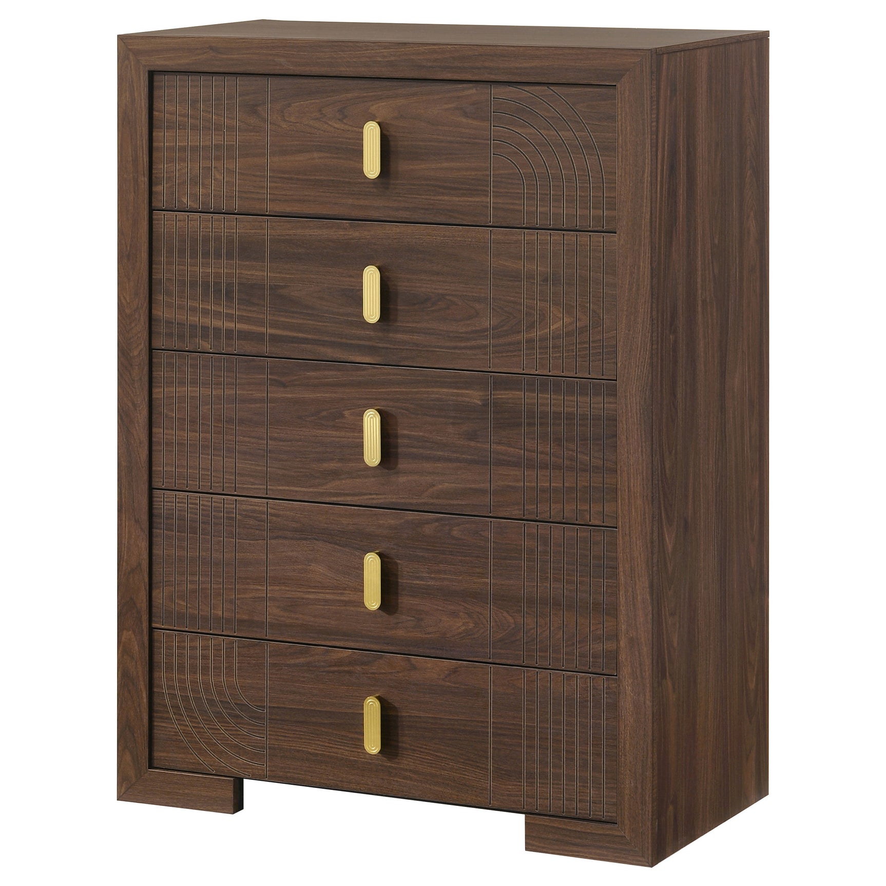 Etienne Walnut 5-drawer Bedroom Chest Of Drawers - Ornate Home