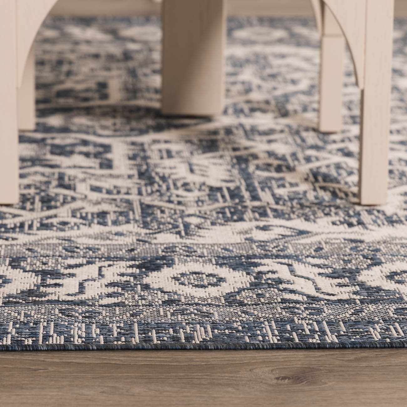 Etoile Navy Blue Performance Outdoor Rug - Ornate Home