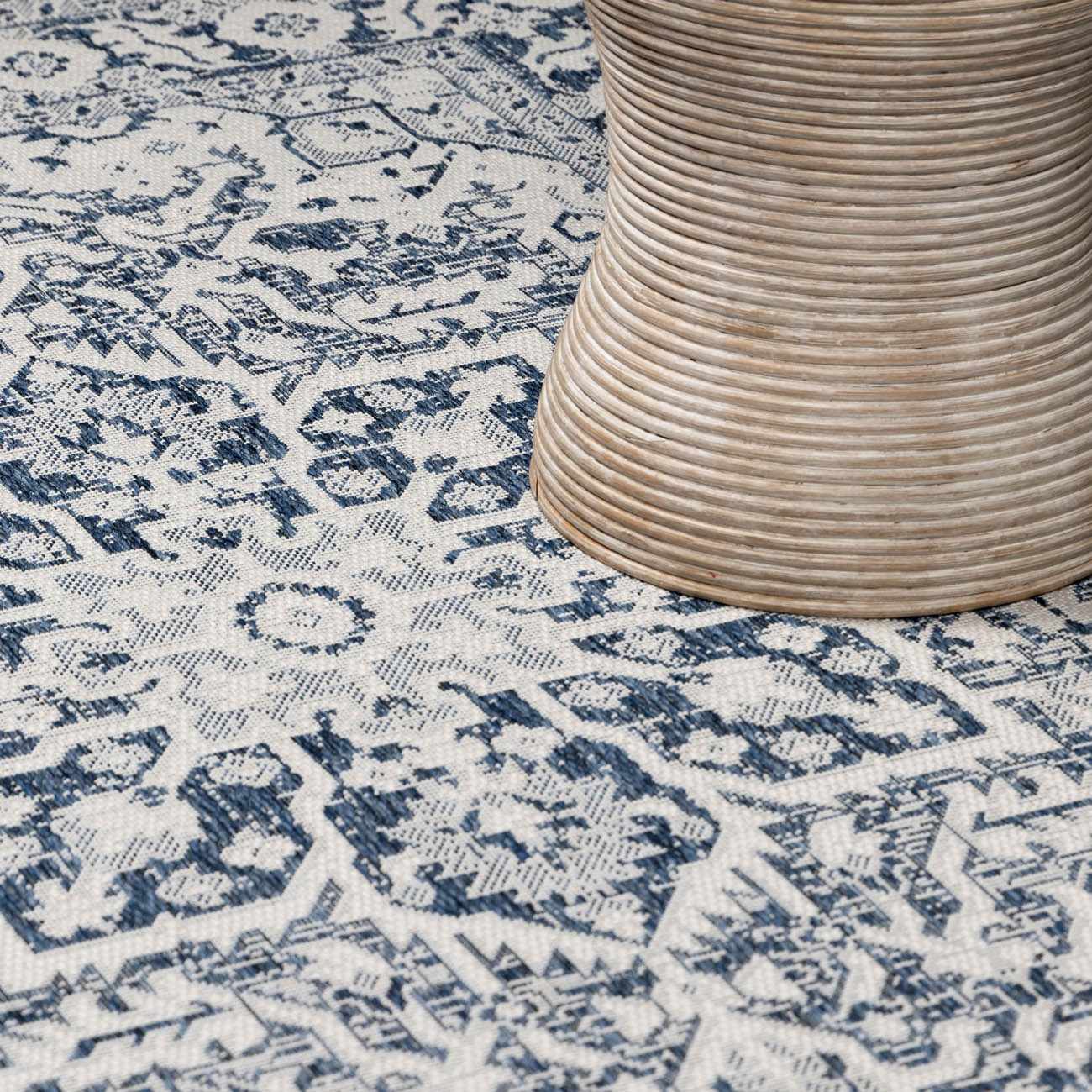 Etoile Navy Blue Performance Outdoor Rug - Ornate Home