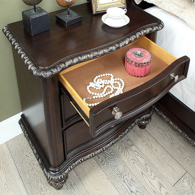 Europa Espresso Nightstand - Ornate Home