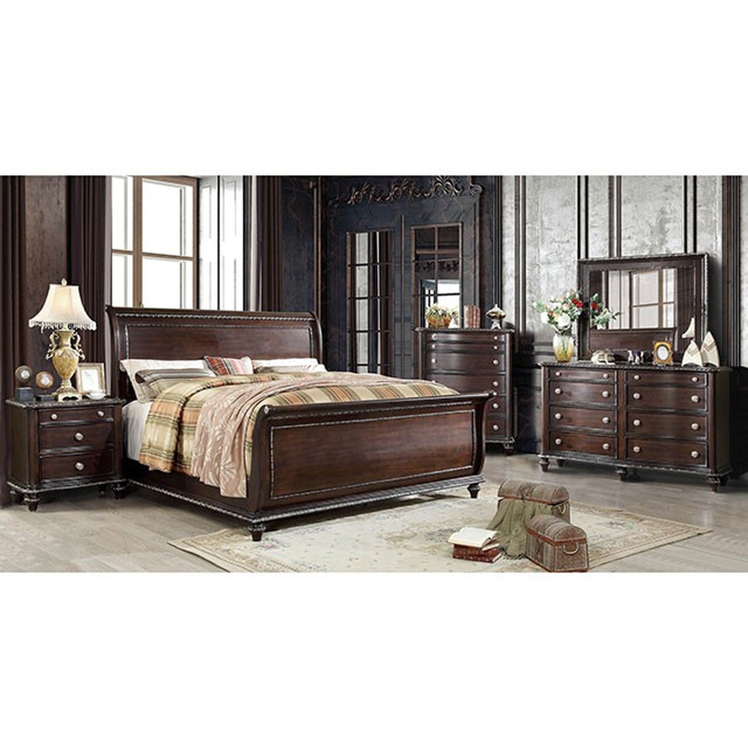 Europa Espresso Nightstand - Ornate Home