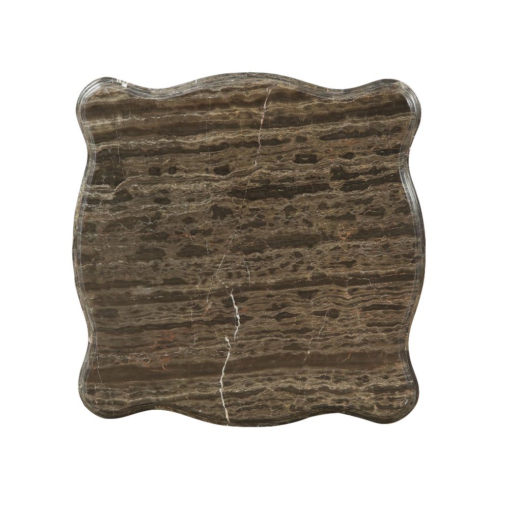 Eustoma End Table in Marble/Walnut - Ornate Home