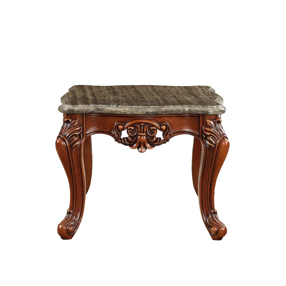 Eustoma End Table in Marble/Walnut - Ornate Home
