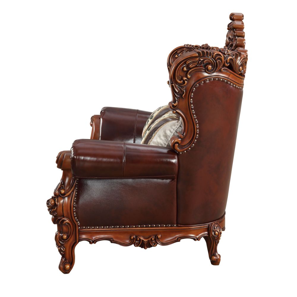 Eustoma Loveseat in Cherry and Walnut - Ornate Home