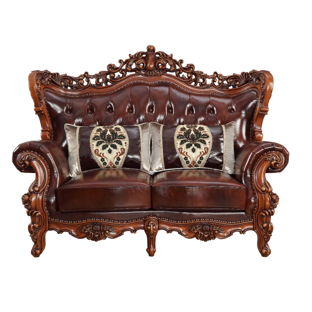 Eustoma Loveseat in Cherry and Walnut - Ornate Home