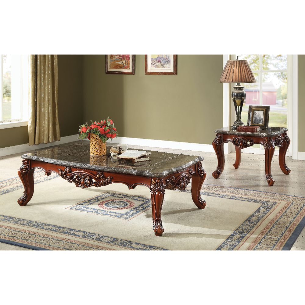 Eustoma Marble & Walnut Coffee Table - Ornate Home
