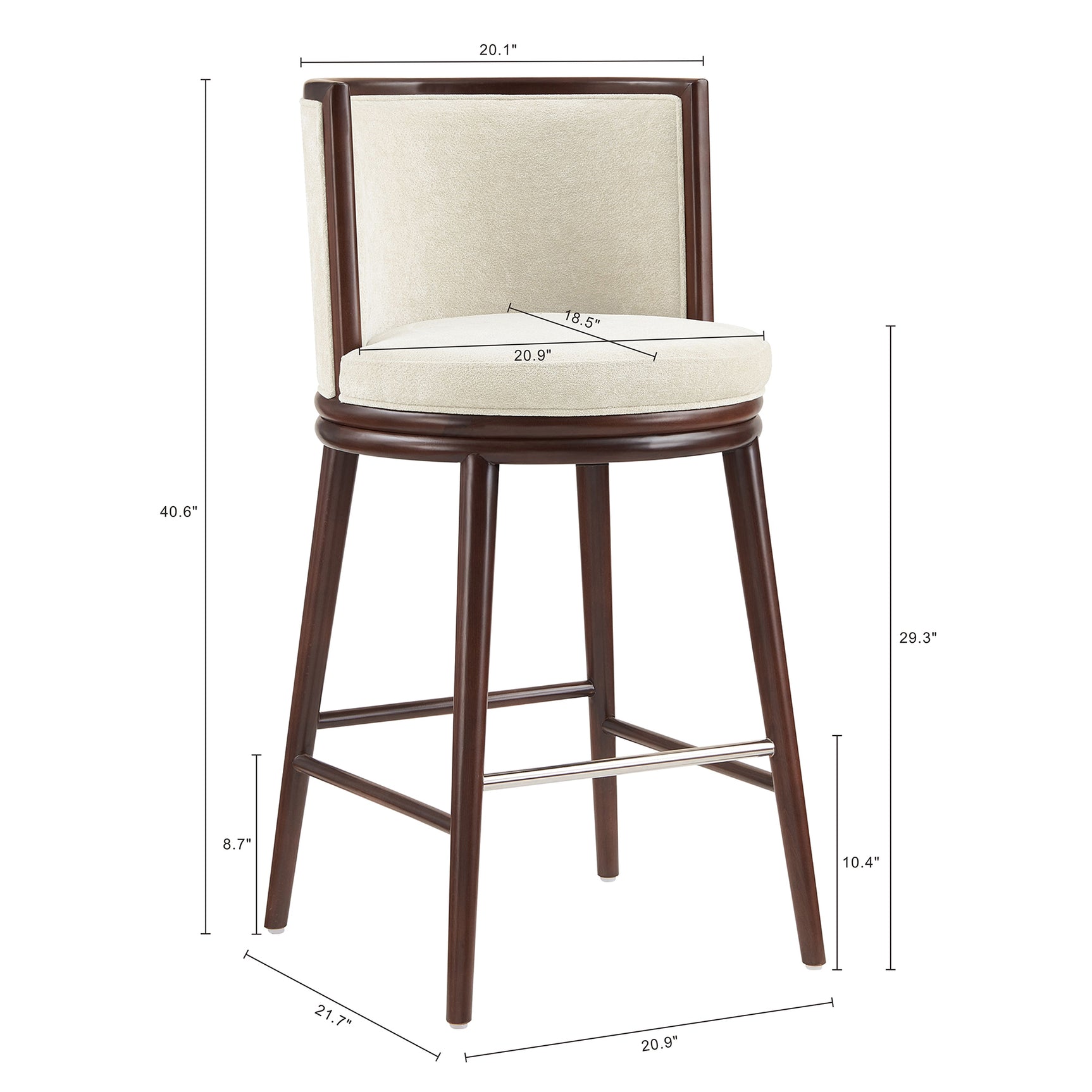 Evalyn Barstool in Cream - Ornate Home