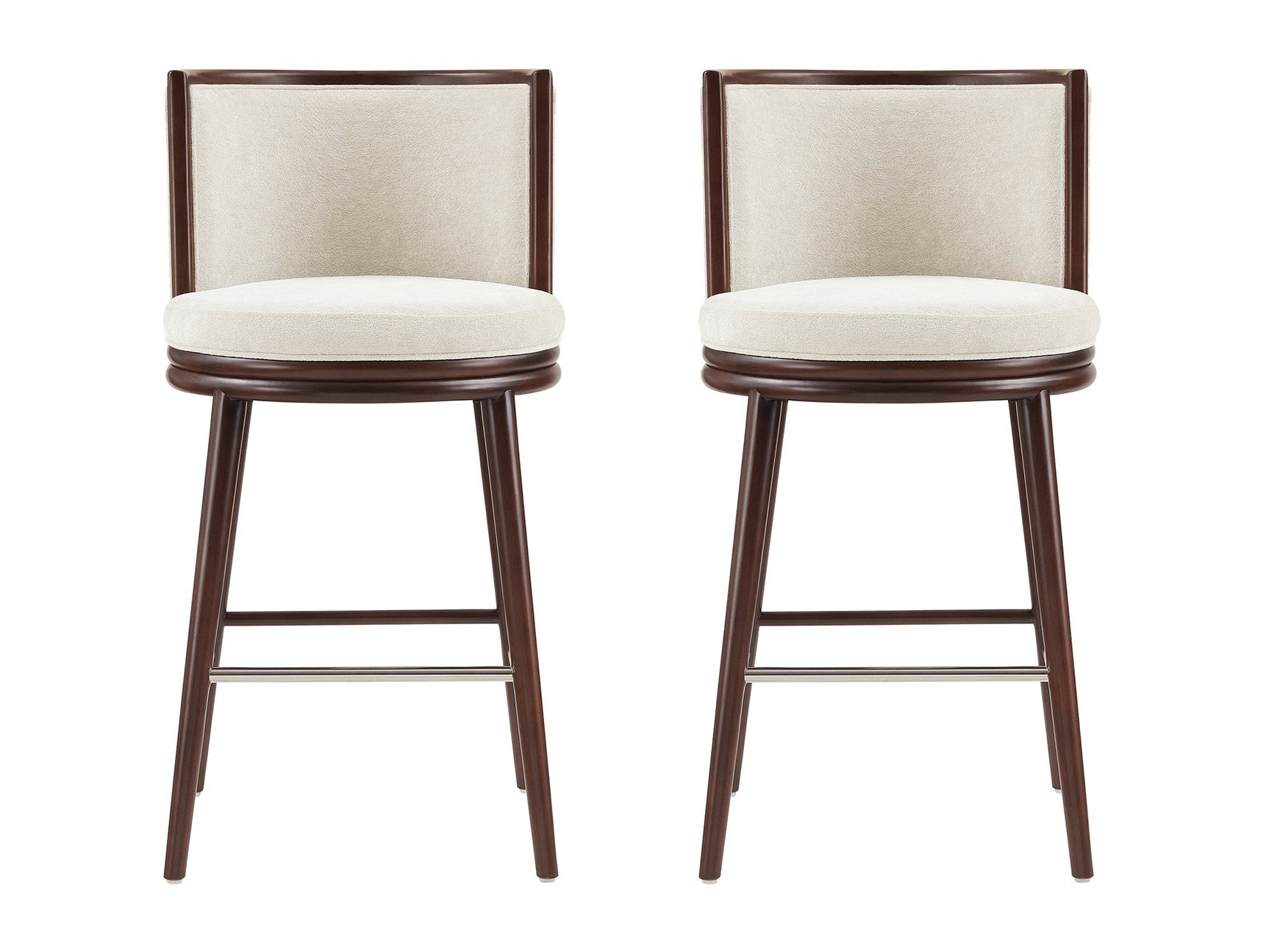 Evalyn Barstool in Cream (set of 2) - Ornate Home