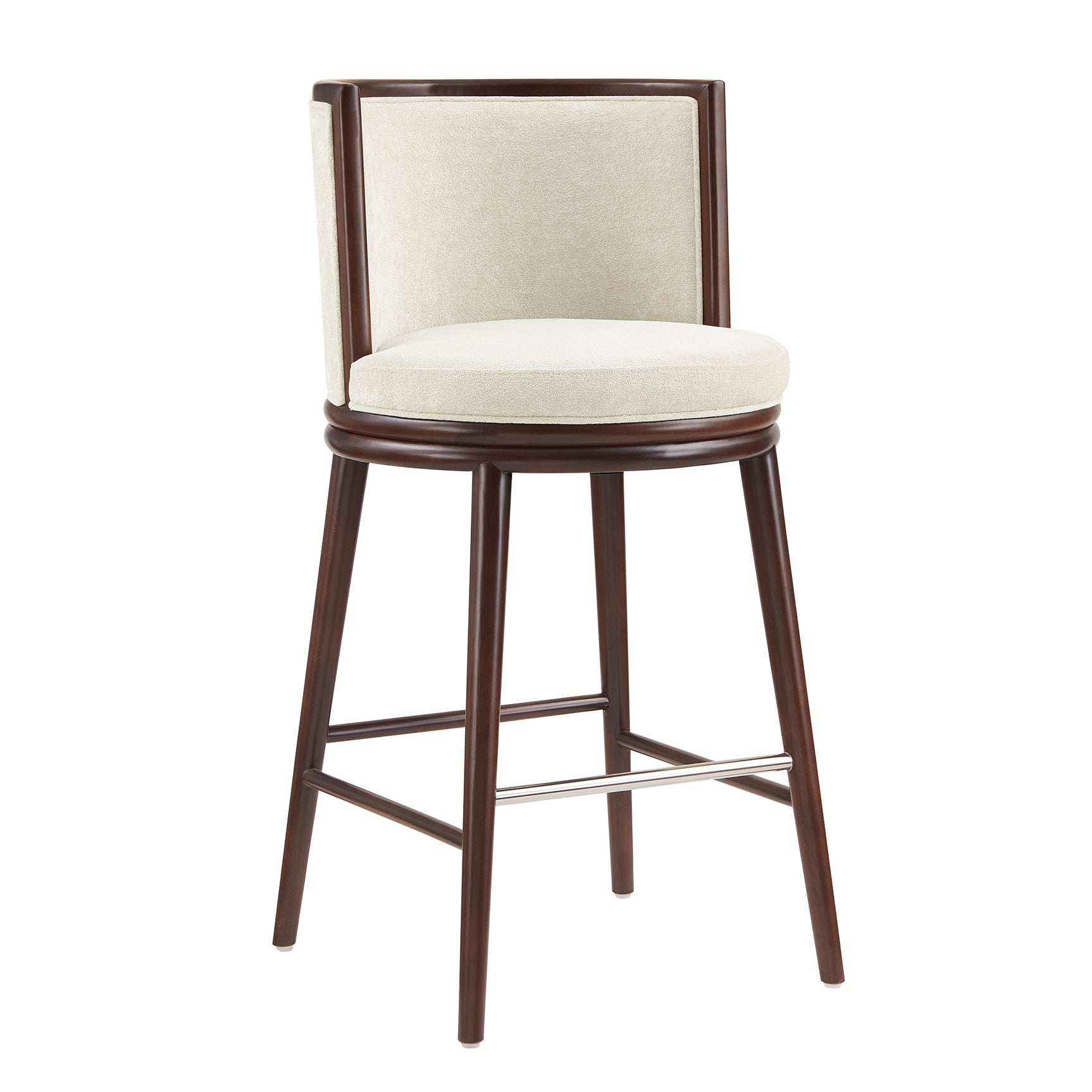 Evalyn Barstool in Cream (set of 2) - Ornate Home