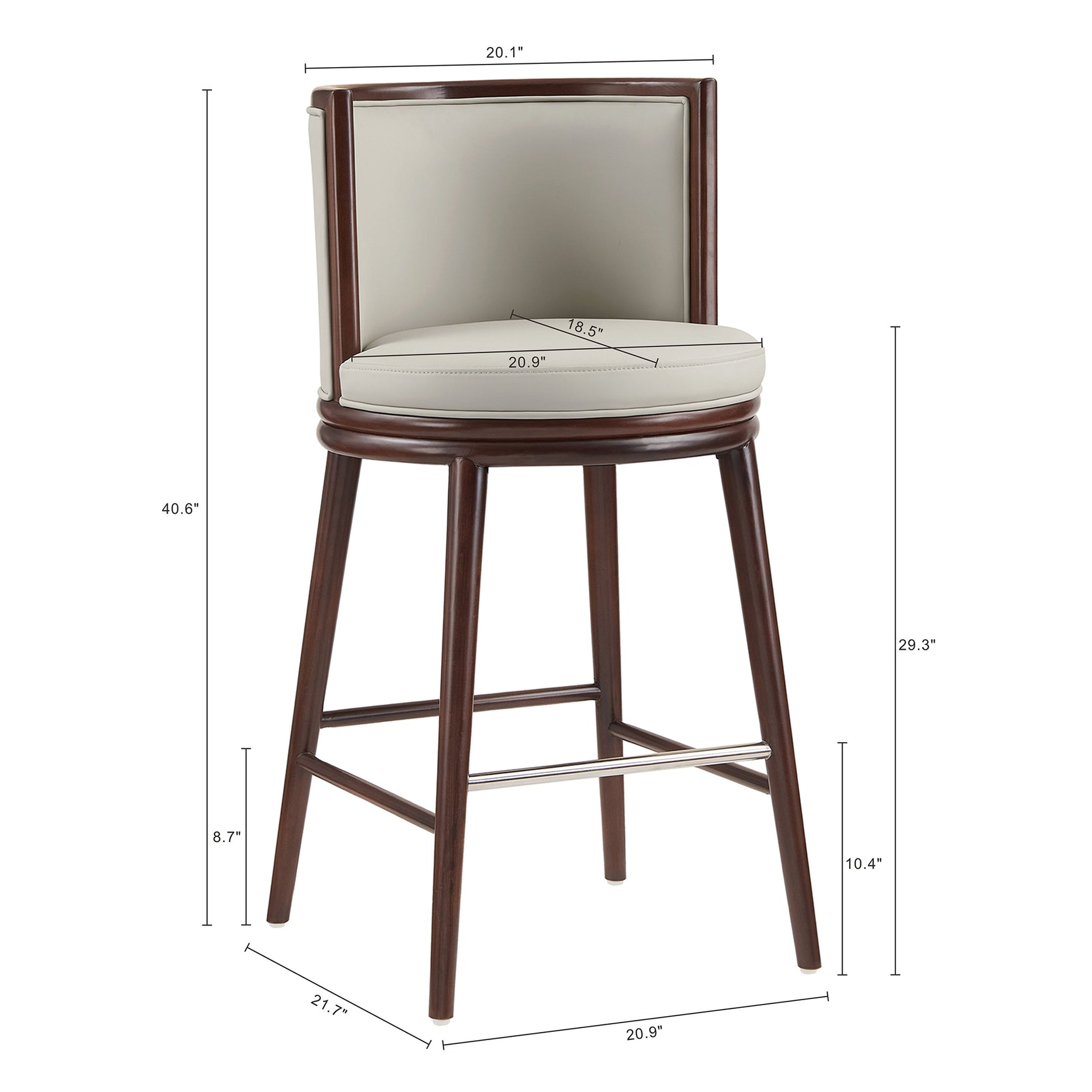 Evalyn Barstool in Stone (set of 2) - Ornate Home