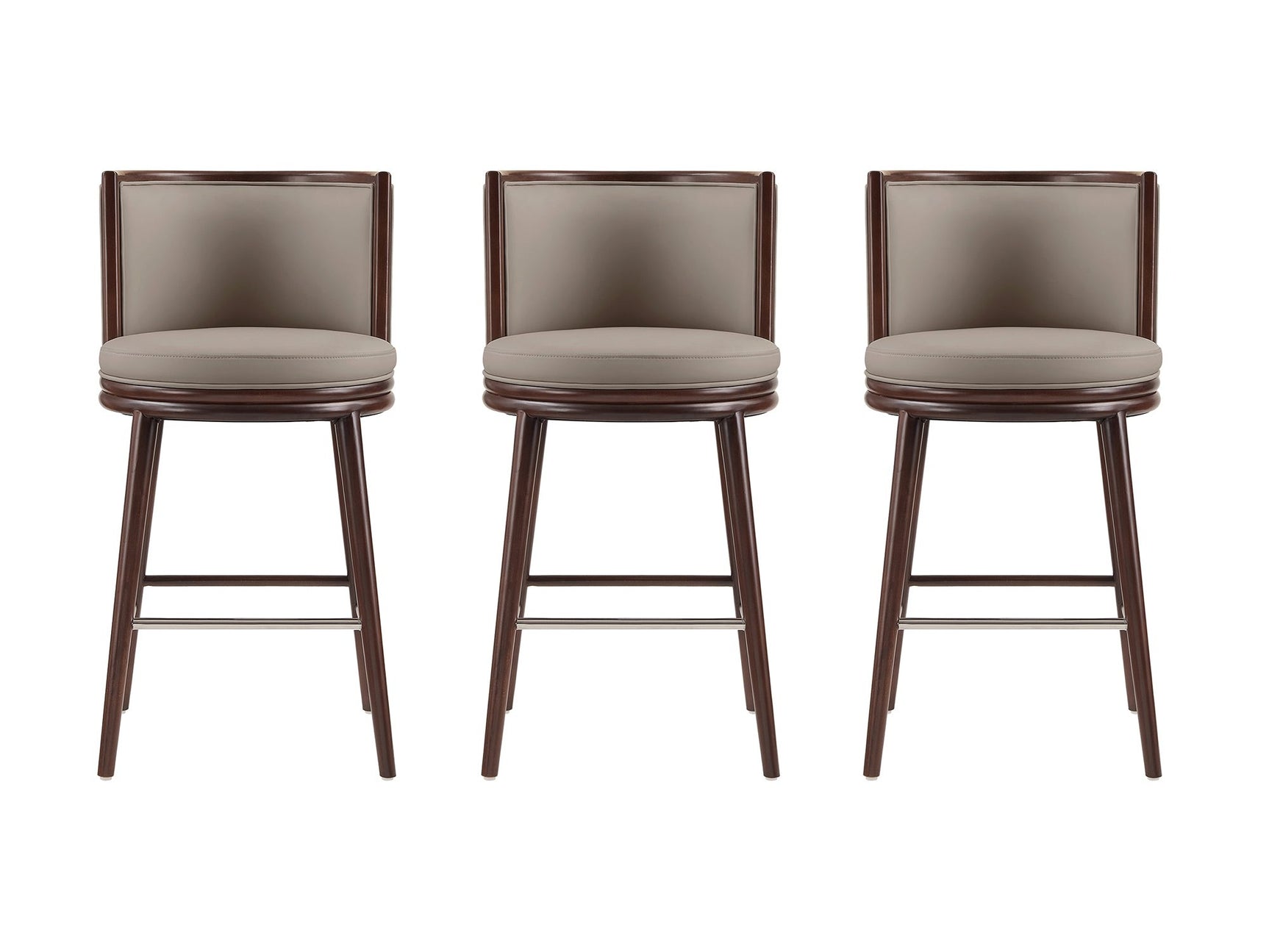 Evalyn Barstool in Taupe (set of 3) - Ornate Home