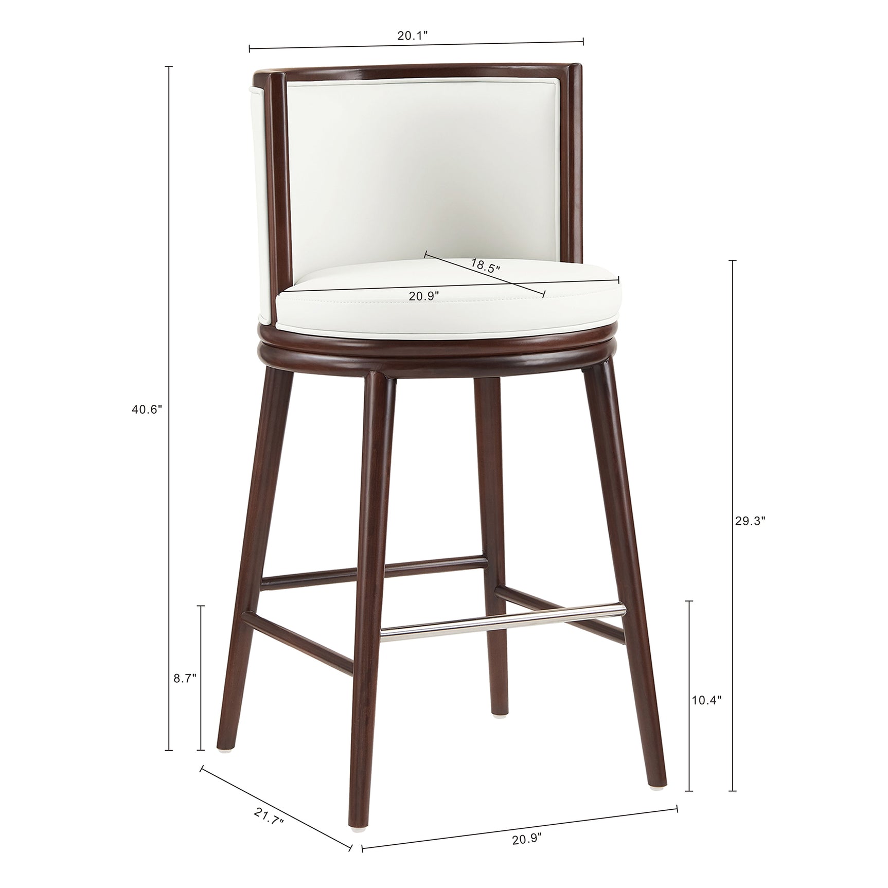 Evalyn Barstool in White - Ornate Home