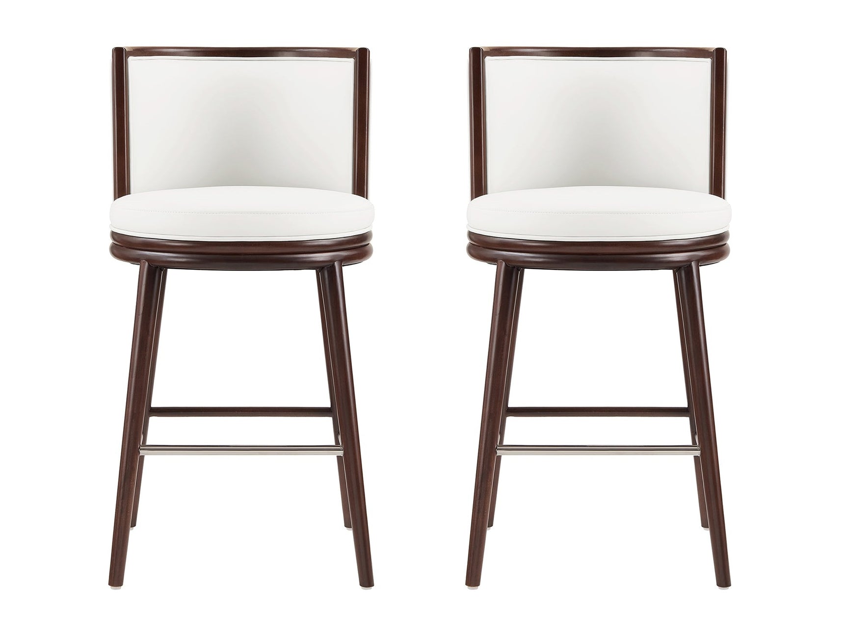 Evalyn Barstool in White (set of 2) - Ornate Home