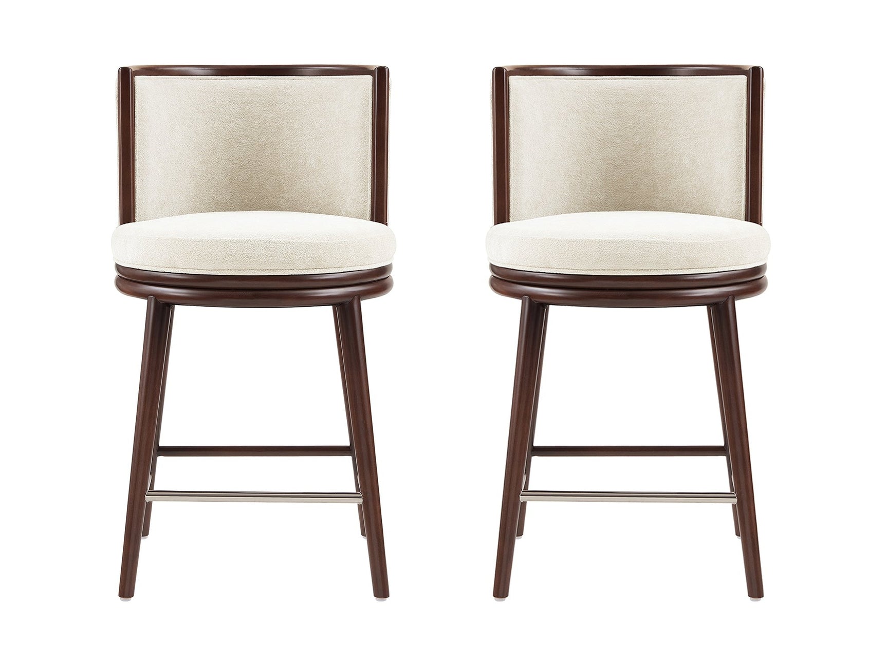 Evalyn Counter Stool in Cream (set of 2) - Ornate Home