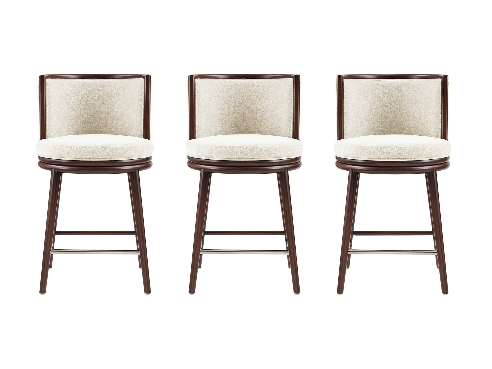 Evalyn Counter Stool in Cream (set of 3) - Ornate Home