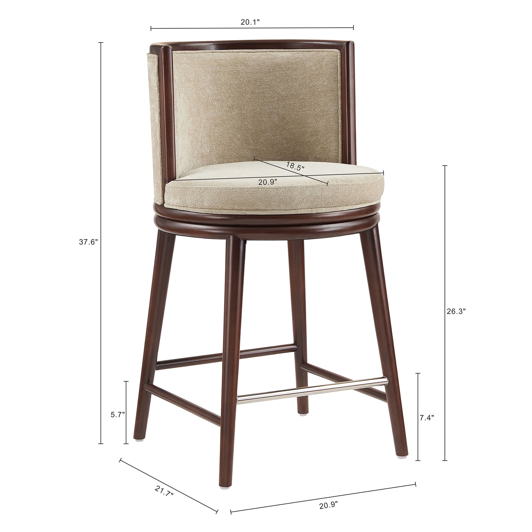 Evalyn Counter Stool in Natural (set of 3) - Ornate Home