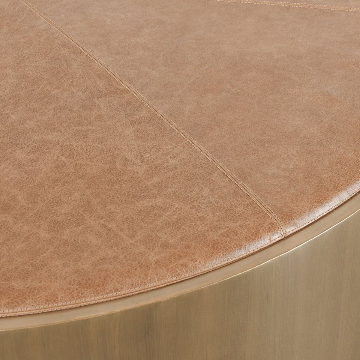 Evan Chestnut Brown/Brass Coffee Table w/Casters - Ornate Home