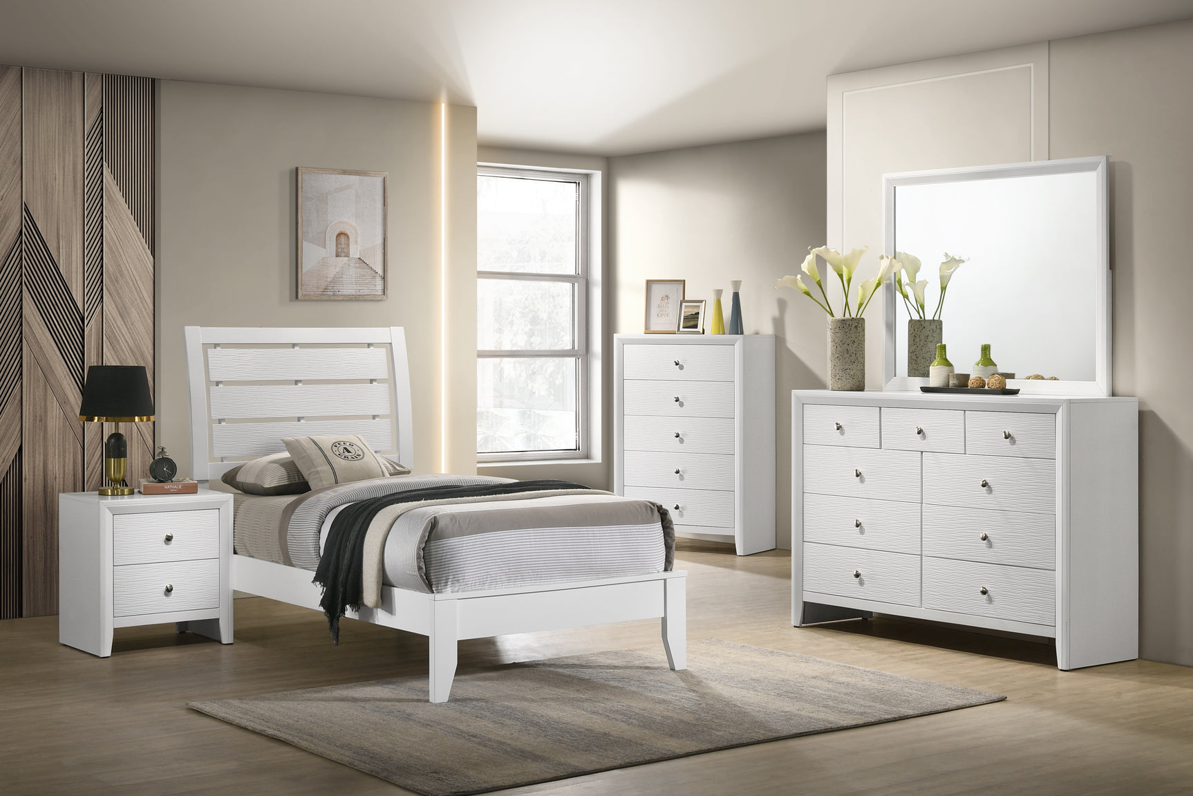 Evan White Panel Youth Bedroom Set - Ornate Home
