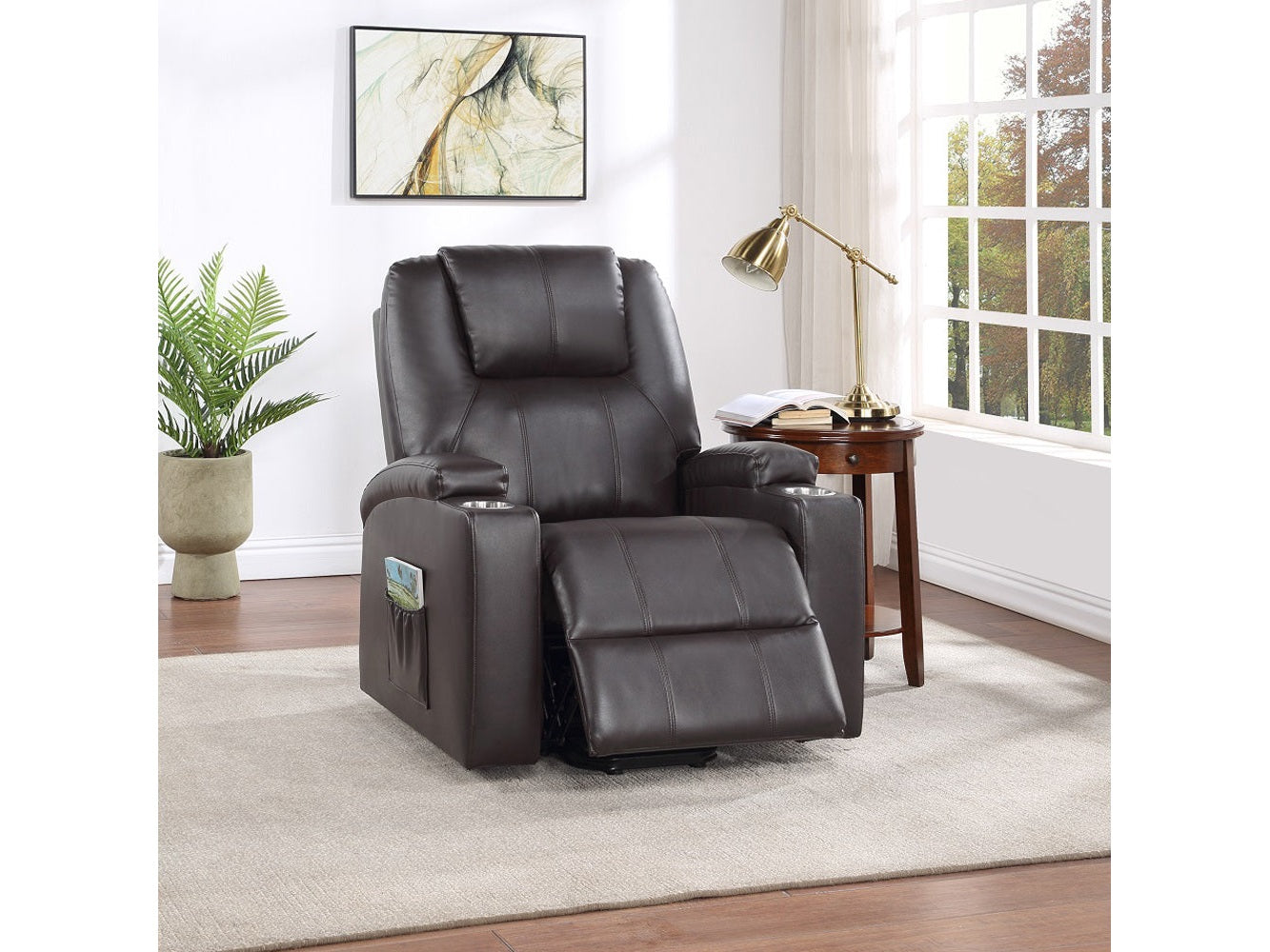 Evander Brown Power Lift Recliner - Ornate Home
