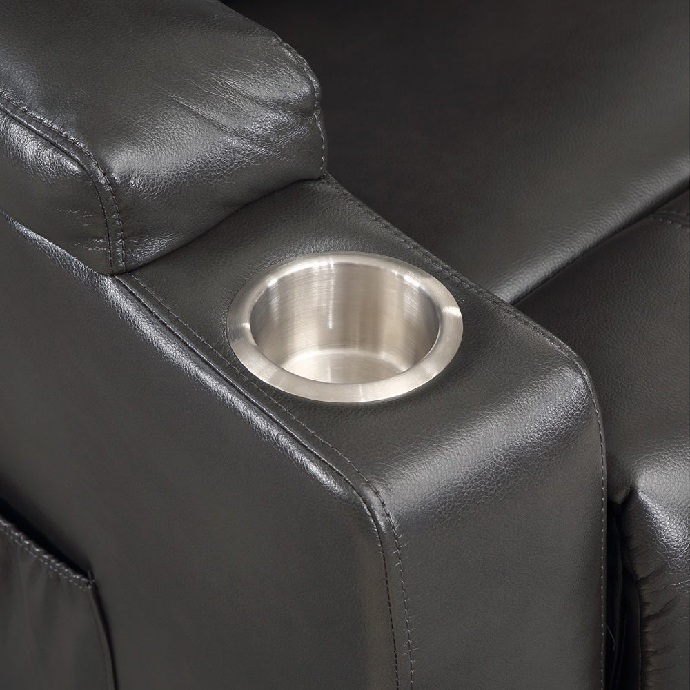 Evander Gunmetal Power Lift Recliner - Ornate Home