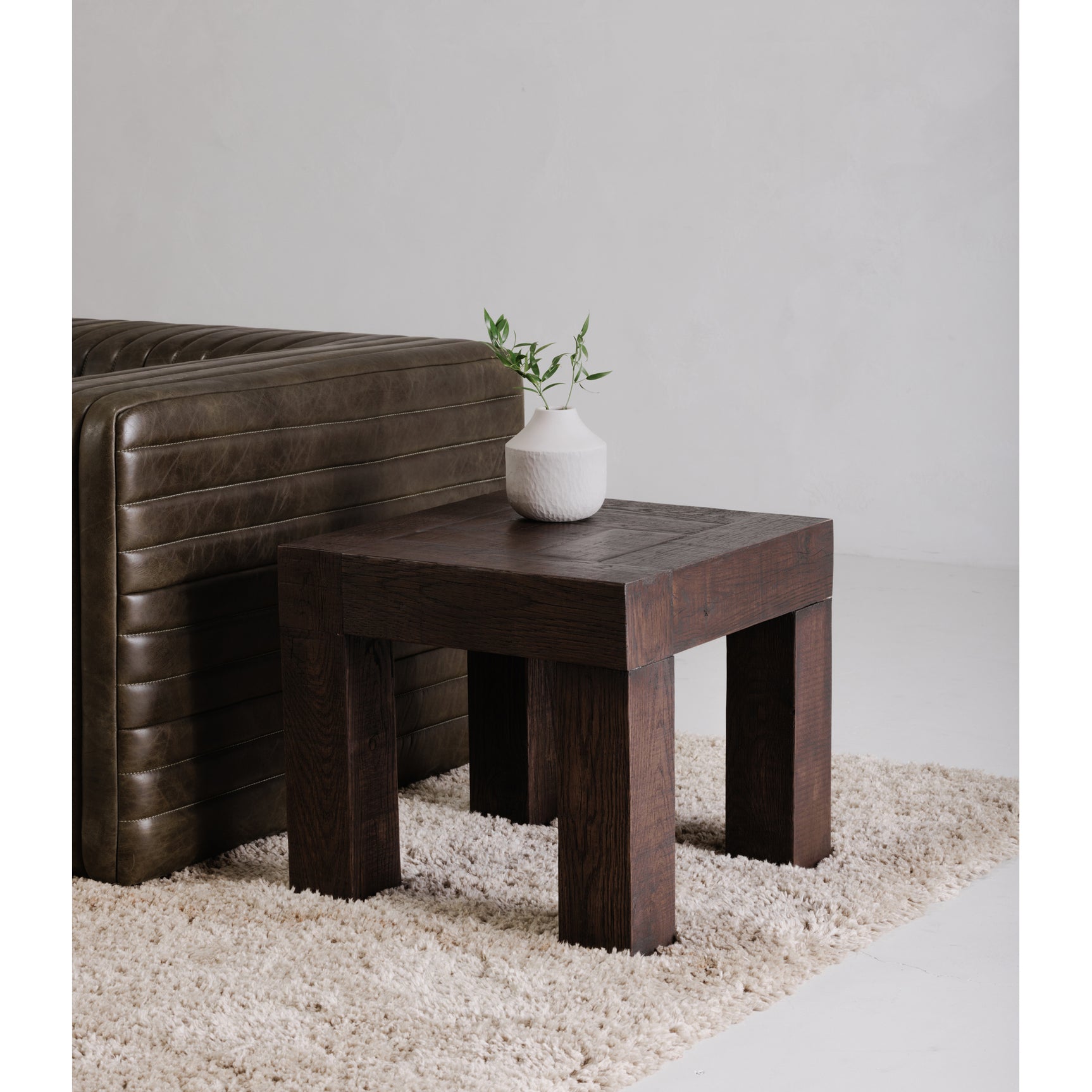 Evander Rustic Brown Side Table - Ornate Home