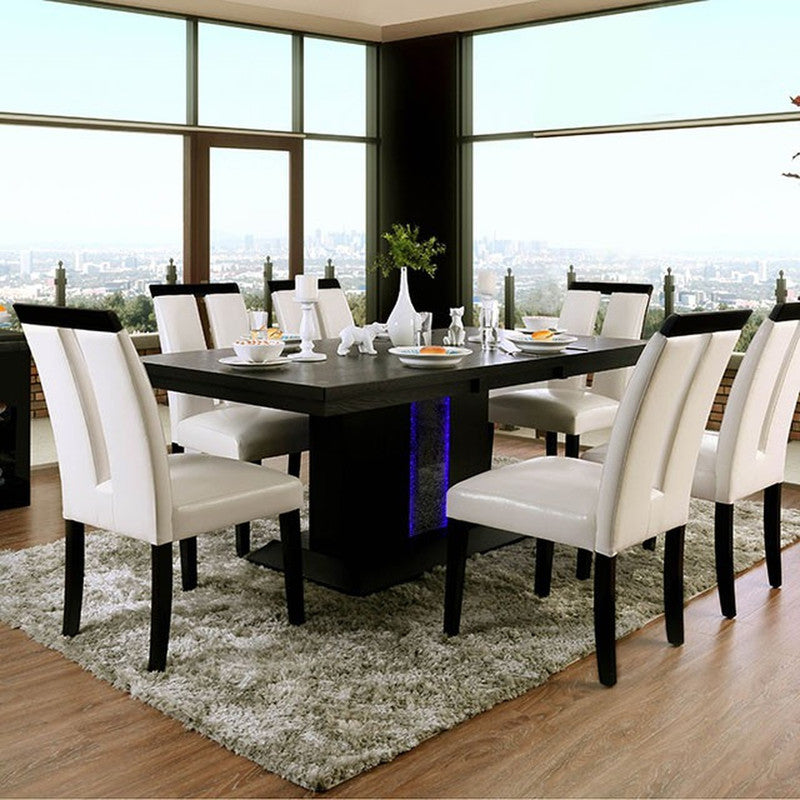 Evangeline Black/Beige 7 Pc Dining Table Set - Ornate Home