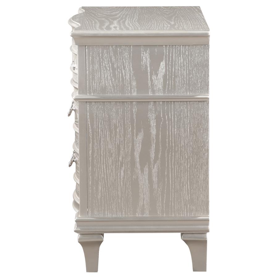 Evangeline Silver Oak 3-drawer Nightstand - Ornate Home
